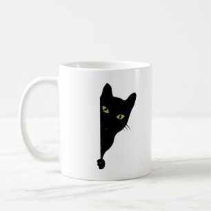 Black Cat Peeking  Coffee Mug