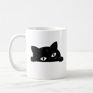 Black Cat Peeking  Coffee Mug