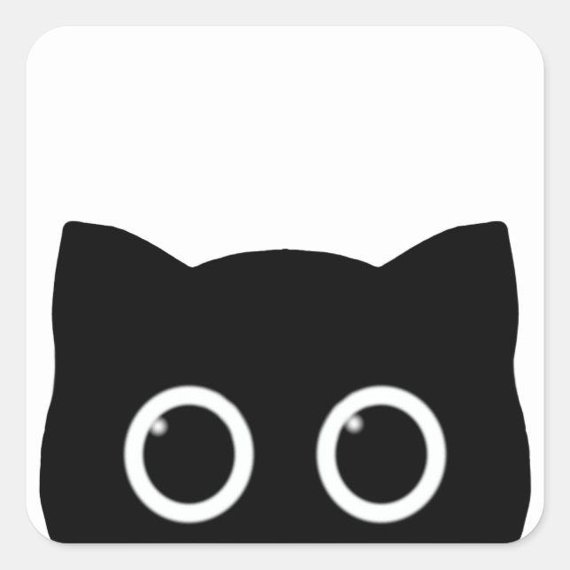 Black Cat Peeking Sticker (Front)