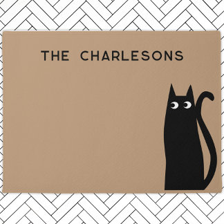 Black Cat Personalised Doormat