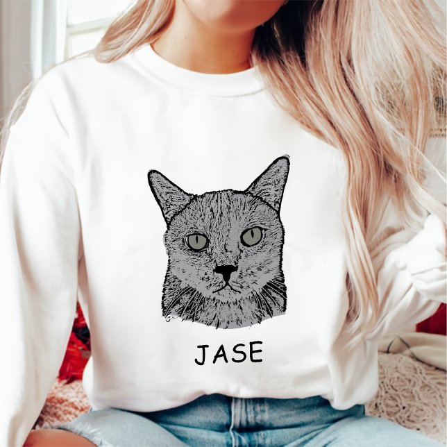 Black Cat Personalised Pet Lover Sweatshirt (Creator Uploaded)
