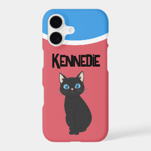 Black Cat Personalised Pink Blue White