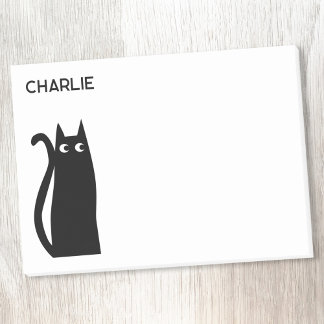 Black Cat Personalised Post-it Notes