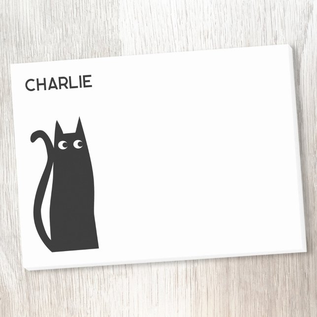 Black Cat Personalised Post-it Notes (Black cat personalized post it notes)