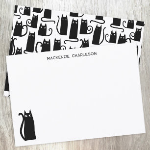 Black Cat Personalised Stationery Card