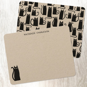 Black Cat Personalised Stationery Card