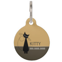 Black Cat, Personalized Pet Details & QR Code