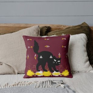 Black Cat Pet Friends Customised Cute Red Pattern Cushion