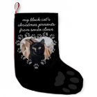 Black Cat Pet Photo Paw Print Christmas Stocking