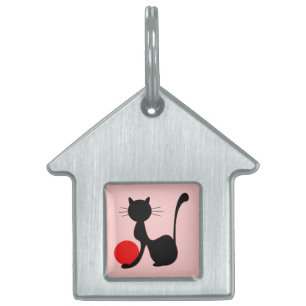 Black Cat Pet Tag