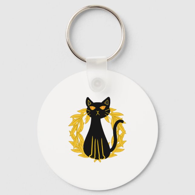 Black Cat Pets Horror Halloween Kids Key Ring (Front)