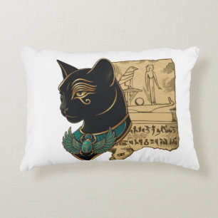 Black Cat Pharaoh Design Decorative Cushion