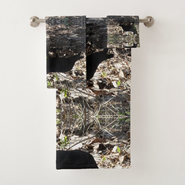 Black Cat Photo Bath Towel Set (Insitu)