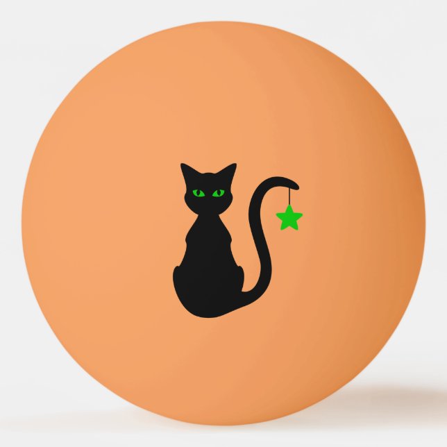 Black Cat Ping Pong Ball (Front)