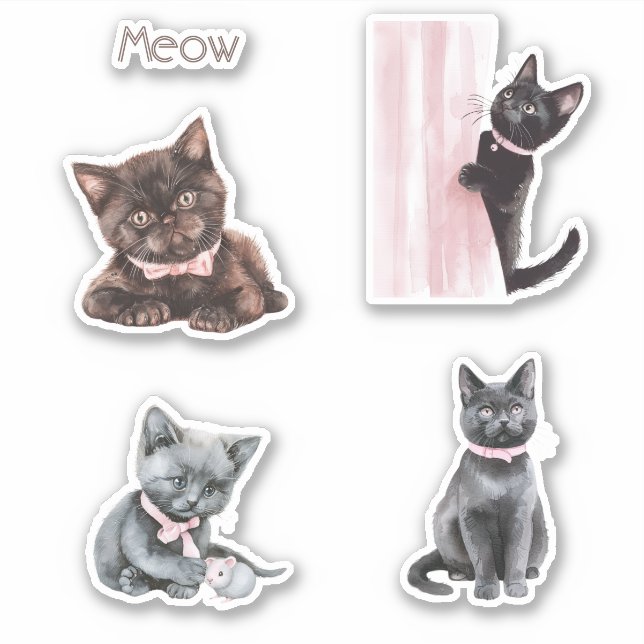 Black Cat Pink Bow (Front)