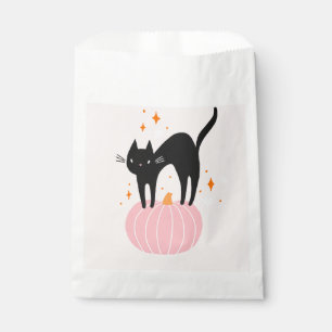 Black Cat Pink Halloween Favour Bags