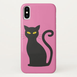 BLACK CAT PINK IPHONE CASE
