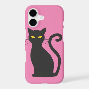 BLACK CAT PINK IPHONE CASE