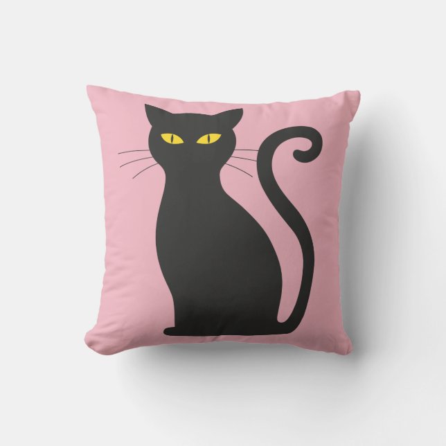 BLACK CAT PINK PILLOWS (Front)