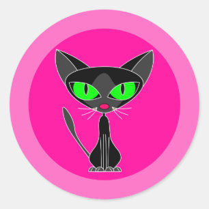 Black Cat, Pink Stickers