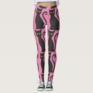 BLACK CAT & PINK YOGA PANTS