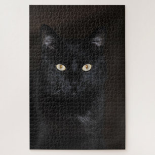 Black Cat Portrait Jigsaw Puzzle