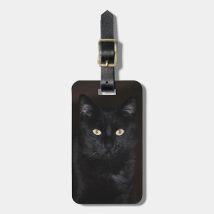 Black Cat Portrait Luggage Tag