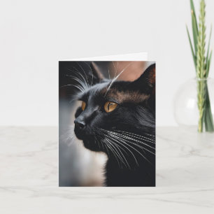 Black Cat Portrait Note Card