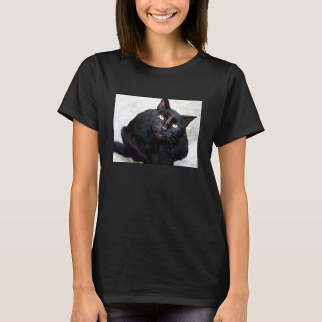 Black Cat Portrait T-Shirt (Front)