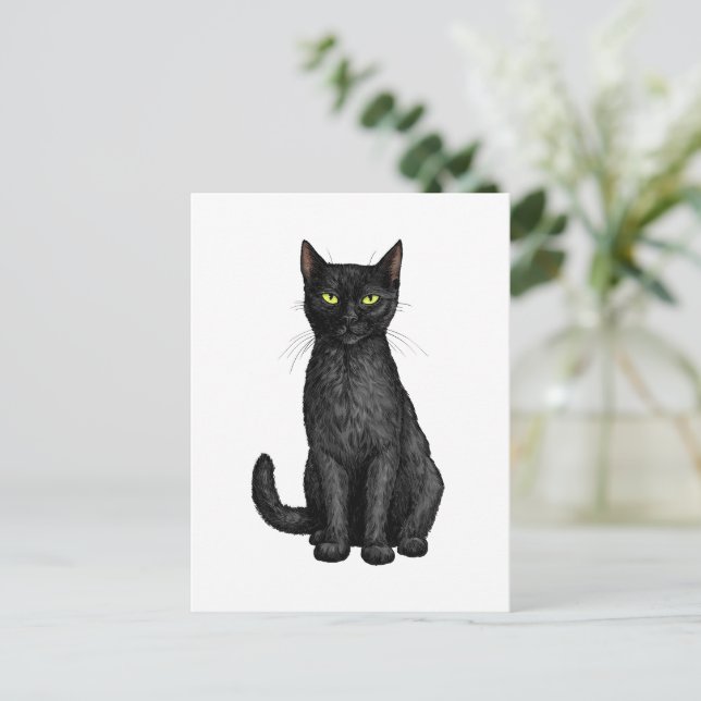 Black cat postcard (Standing Front)