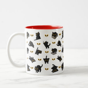 BLACK CAT POSTURE Two-Tone COFFEE MUG