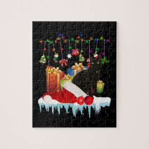 Black Cat Present Of My Christmas Jigsaw Puzzle