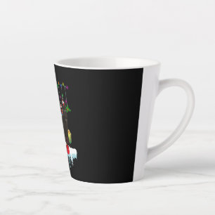 Black Cat Present Of My Christmas Latte Mug