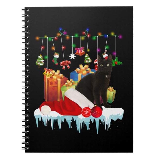Black Cat Present Of My Christmas Notebook (Front)