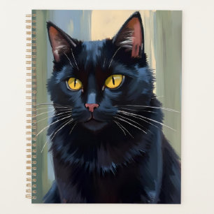 Black Cat Pretty Kitten Watercolor Planner