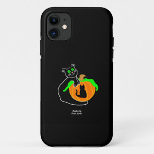 Black Cat Pumpkin Apple iPhone 11 Case