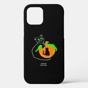 Black Cat Pumpkin Apple iPhone 12 Case