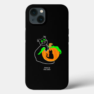 Black Cat Pumpkin Apple iPhone 13 Case