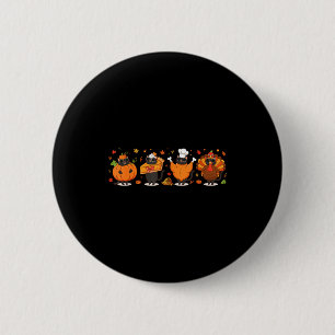 Black Cat Pumpkin E Turkey Thanksgiving Fall Cat L 6 Cm Round Badge