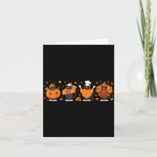 Black Cat Pumpkin E Turkey Thanksgiving Fall Cat L Card