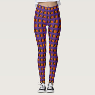 Black Cat & Pumpkin Halloween Leggings