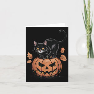 Black Cat Pumpkin Halloween Men Women Funny Mum Da Card