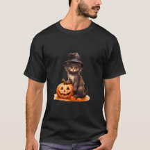 Black Cat & Pumpkin Halloween Tee – Classic Spooky