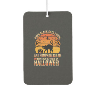 Black Cat Pumpkin Halloween Vector Design Car Air Freshener