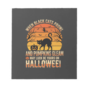 Black Cat Pumpkin Halloween Vector Design Notepad