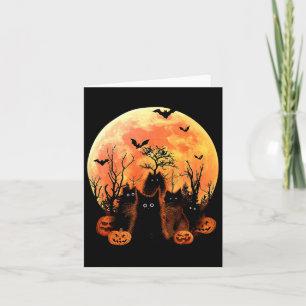 Black Cat Pumpkin Moon Halloween Costume Cat Lover Card