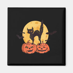 Black Cat Pumpkin Moon Halloween Costume Cat Lover Magnet