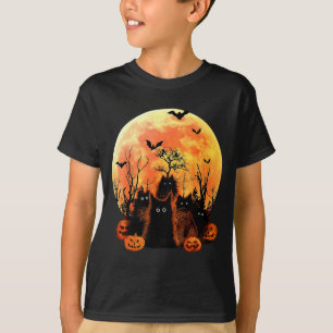 Black Cat Pumpkin Moon Halloween Costume Cat Lover T-Shirt