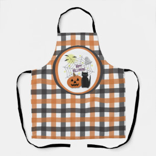 Black Cat & Pumpkin Not Scary Halloween Apron
