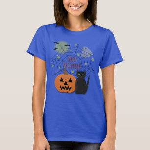 Black Cat & Pumpkin Not Scary Halloween T-Shirt